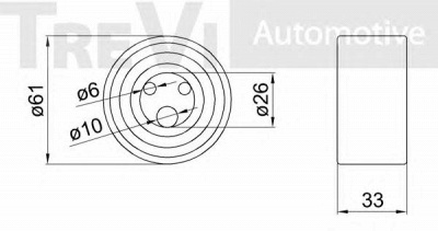 TREVI AUTOMOTIVE td1757 -  Натяжной ролик, ремень ГРМ